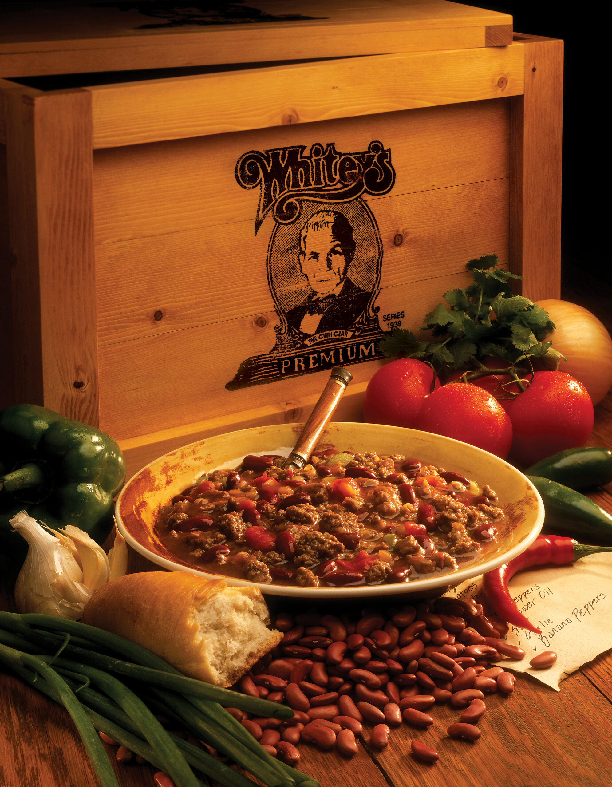 WHITEY'S - Beef Chili with Beans - 4/5 lb Bags